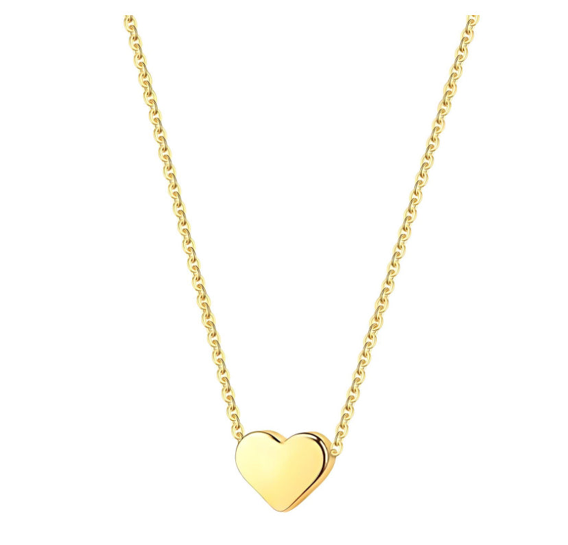 18k Gold Stainless steel heart necklace.