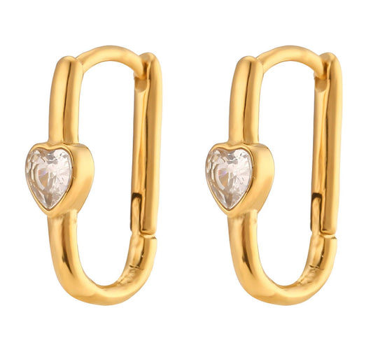 18K Gold Plated Stainless Steel "Hearts"earring