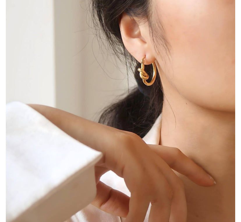 18k gold stainless steel earring