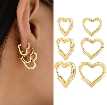 18K Gold Plated Stainless Steel "Hearts"earrings